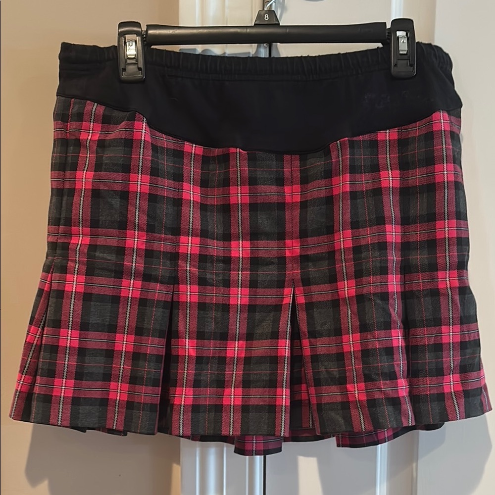 Mimi Maternity Pink Pleated Skater Mini Skirt